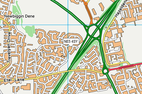 NE5 4SY map - OS VectorMap District (Ordnance Survey)