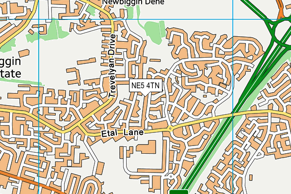 NE5 4TN map - OS VectorMap District (Ordnance Survey) NE5 4TN map - OS VectorMap District (Ordnance Survey)