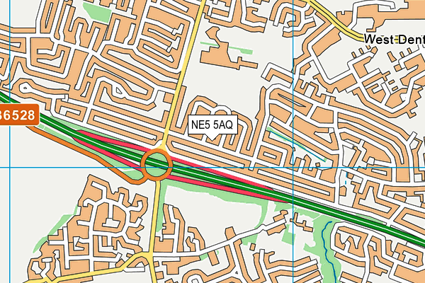 NE5 5AQ map - OS VectorMap District (Ordnance Survey)