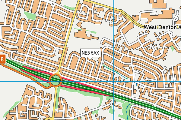 NE5 5AX map - OS VectorMap District (Ordnance Survey)