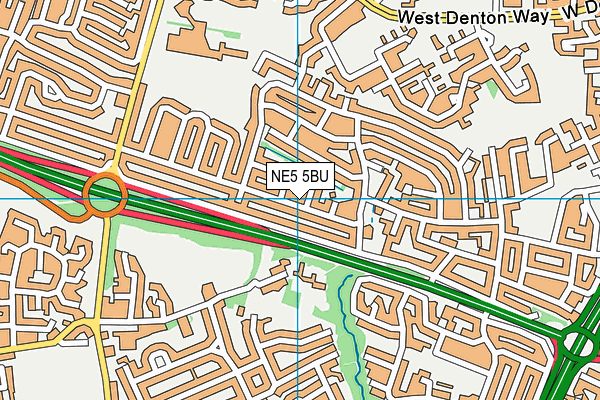 NE5 5BU map - OS VectorMap District (Ordnance Survey) NE5 5BU map - OS VectorMap District (Ordnance Survey)