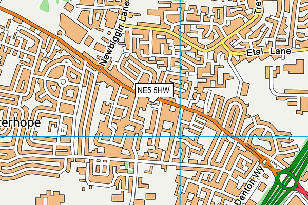 NE5 5HW map - OS VectorMap District (Ordnance Survey) NE5 5HW map - OS VectorMap District (Ordnance Survey)