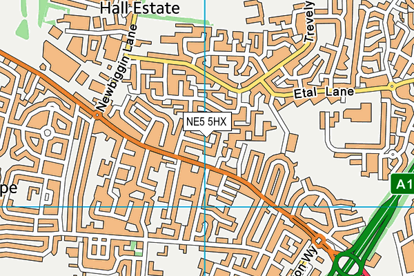 NE5 5HX map - OS VectorMap District (Ordnance Survey) NE5 5HX map - OS VectorMap District (Ordnance Survey)