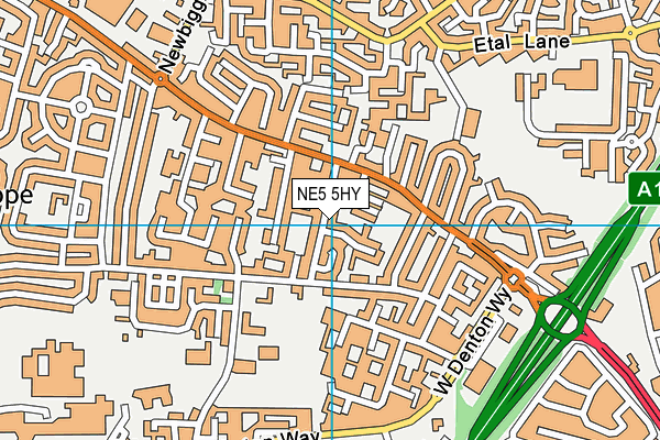 NE5 5HY map - OS VectorMap District (Ordnance Survey) NE5 5HY map - OS VectorMap District (Ordnance Survey)