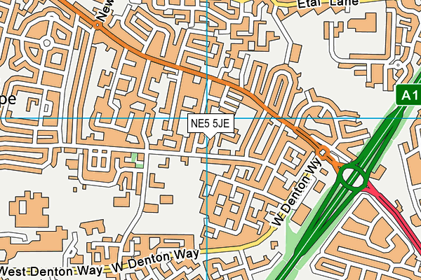 NE5 5JE map - OS VectorMap District (Ordnance Survey) NE5 5JE map - OS VectorMap District (Ordnance Survey)