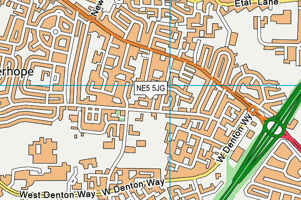 NE5 5JG map - OS VectorMap District (Ordnance Survey) NE5 5JG map - OS VectorMap District (Ordnance Survey)
