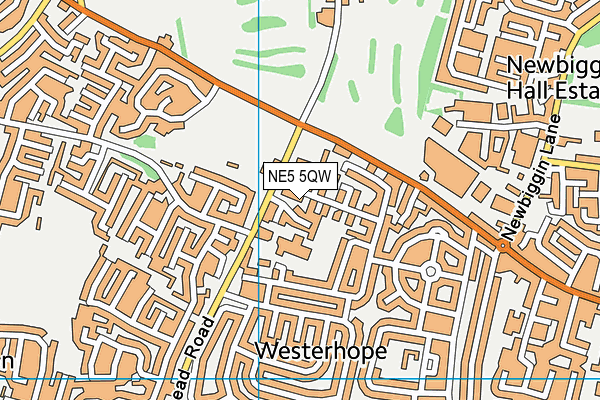 NE5 5QW map - OS VectorMap District (Ordnance Survey) NE5 5QW map - OS VectorMap District (Ordnance Survey)