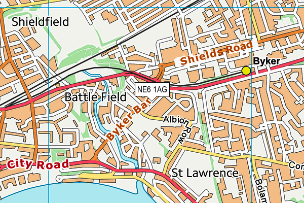 NE6 1AG map - OS VectorMap District (Ordnance Survey) NE6 1AG map - OS VectorMap District (Ordnance Survey)