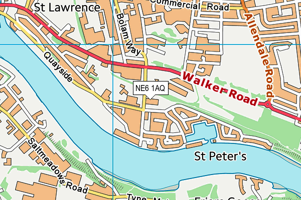 NE6 1AQ map - OS VectorMap District (Ordnance Survey) NE6 1AQ map - OS VectorMap District (Ordnance Survey)