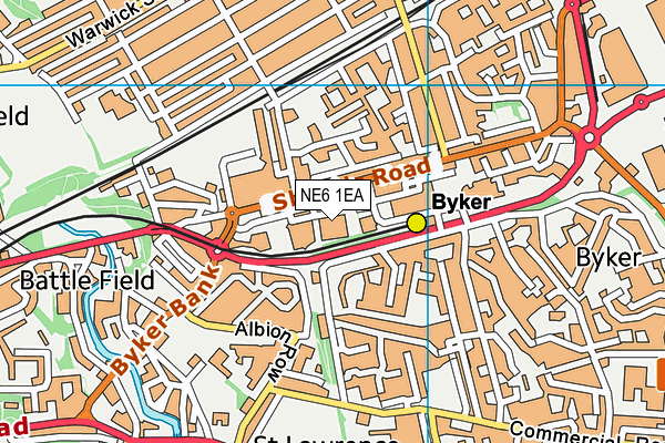 NE6 1EA map - OS VectorMap District (Ordnance Survey)