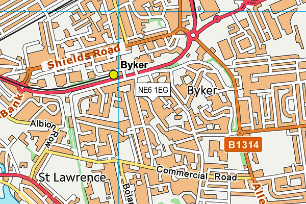 NE6 1EG map - OS VectorMap District (Ordnance Survey) NE6 1EG map - OS VectorMap District (Ordnance Survey)