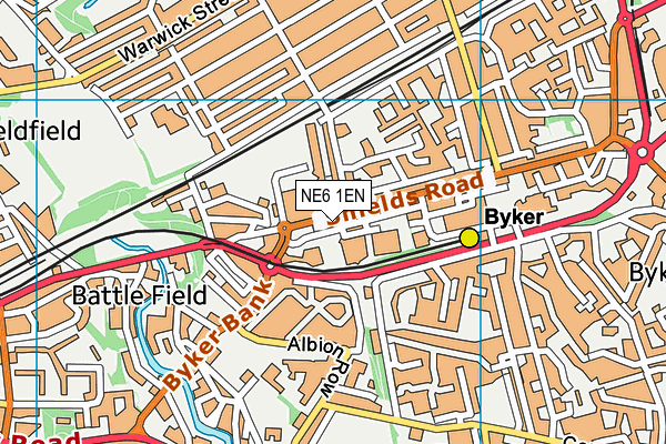 NE6 1EN map - OS VectorMap District (Ordnance Survey)