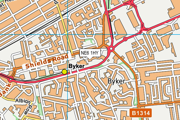 NE6 1HY map - OS VectorMap District (Ordnance Survey) NE6 1HY map - OS VectorMap District (Ordnance Survey)