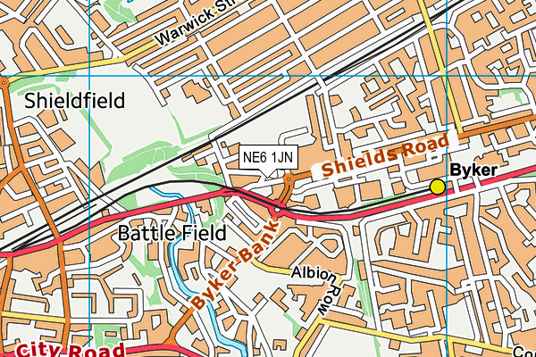 NE6 1JN map - OS VectorMap District (Ordnance Survey)