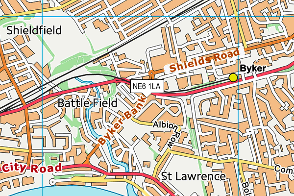NE6 1LA map - OS VectorMap District (Ordnance Survey) NE6 1LA map - OS VectorMap District (Ordnance Survey)
