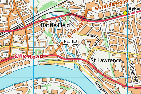 NE6 1LJ map - OS VectorMap District (Ordnance Survey) NE6 1LJ map - OS VectorMap District (Ordnance Survey)