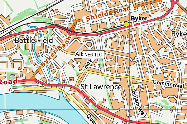 NE6 1LQ map - OS VectorMap District (Ordnance Survey)