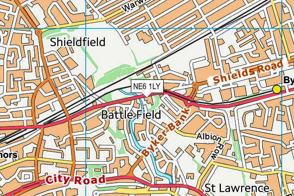 NE6 1LY map - OS VectorMap District (Ordnance Survey)