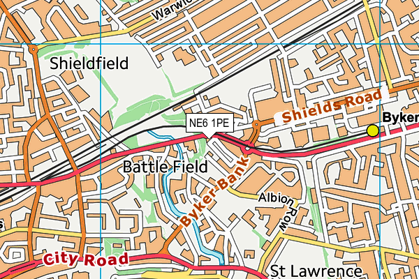 NE6 1PE map - OS VectorMap District (Ordnance Survey) NE6 1PE map - OS VectorMap District (Ordnance Survey)