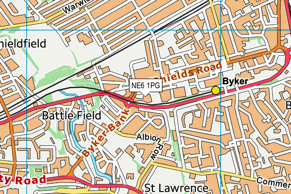 NE6 1PG map - OS VectorMap District (Ordnance Survey) NE6 1PG map - OS VectorMap District (Ordnance Survey)