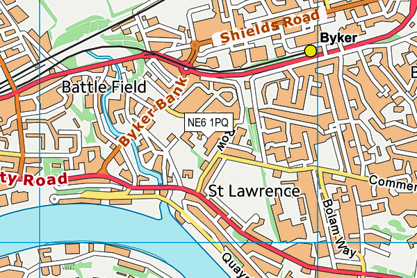 NE6 1PQ map - OS VectorMap District (Ordnance Survey)