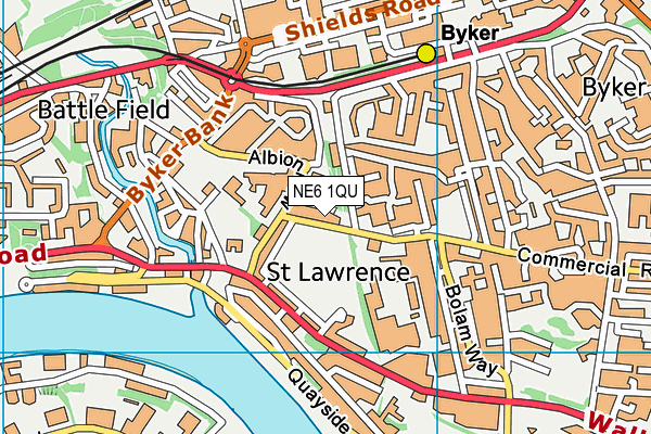 NE6 1QU map - OS VectorMap District (Ordnance Survey) NE6 1QU map - OS VectorMap District (Ordnance Survey)