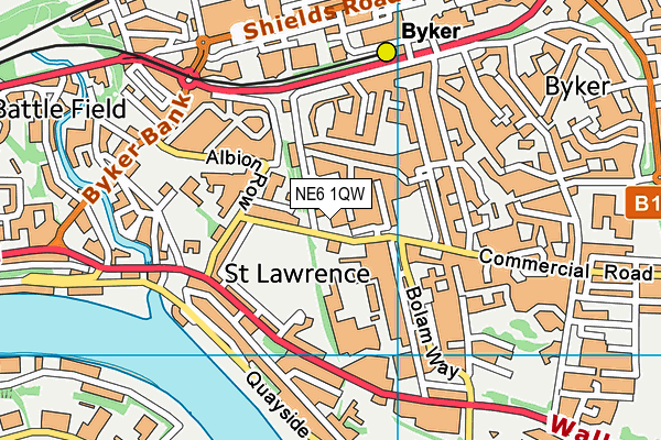 NE6 1QW map - OS VectorMap District (Ordnance Survey) NE6 1QW map - OS VectorMap District (Ordnance Survey)