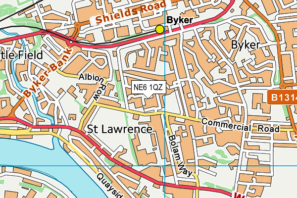 NE6 1QZ map - OS VectorMap District (Ordnance Survey) NE6 1QZ map - OS VectorMap District (Ordnance Survey)