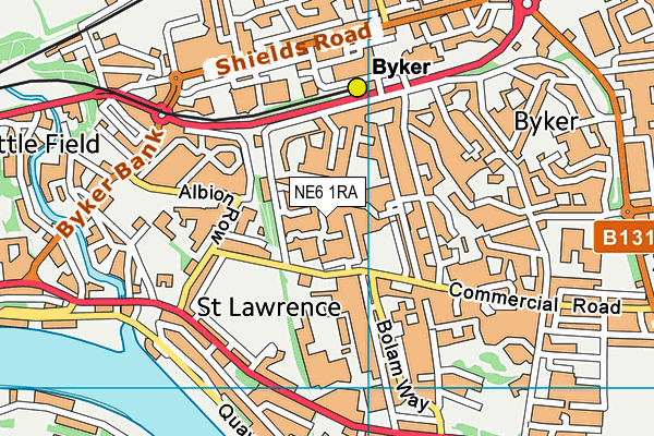 NE6 1RA map - OS VectorMap District (Ordnance Survey) NE6 1RA map - OS VectorMap District (Ordnance Survey)