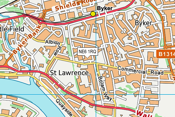 NE6 1RQ map - OS VectorMap District (Ordnance Survey) NE6 1RQ map - OS VectorMap District (Ordnance Survey)