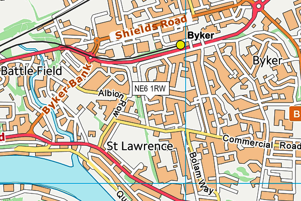 NE6 1RW map - OS VectorMap District (Ordnance Survey) NE6 1RW map - OS VectorMap District (Ordnance Survey)