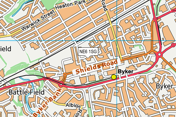 NE6 1SG map - OS VectorMap District (Ordnance Survey)