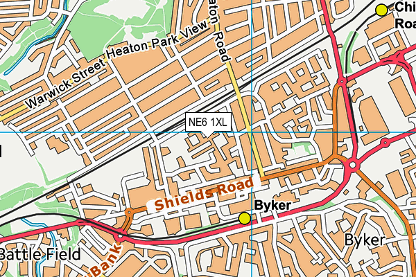 NE6 1XL map - OS VectorMap District (Ordnance Survey) NE6 1XL map - OS VectorMap District (Ordnance Survey)