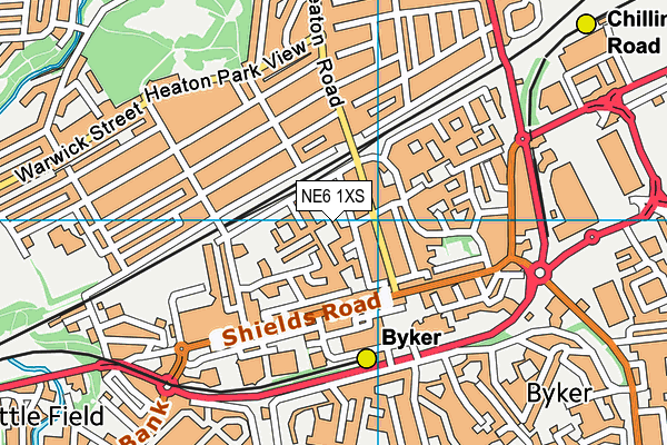 NE6 1XS map - OS VectorMap District (Ordnance Survey) NE6 1XS map - OS VectorMap District (Ordnance Survey)