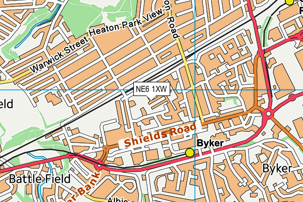 NE6 1XW map - OS VectorMap District (Ordnance Survey) NE6 1XW map - OS VectorMap District (Ordnance Survey)