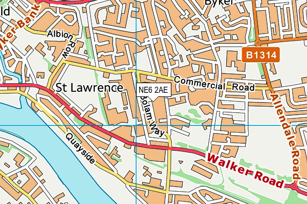 NE6 2AE map - OS VectorMap District (Ordnance Survey) NE6 2AE map - OS VectorMap District (Ordnance Survey)