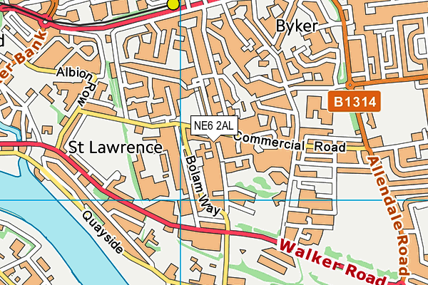 NE6 2AL map - OS VectorMap District (Ordnance Survey) NE6 2AL map - OS VectorMap District (Ordnance Survey)