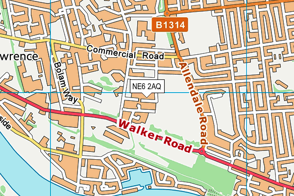 NE6 2AQ map - OS VectorMap District (Ordnance Survey) NE6 2AQ map - OS VectorMap District (Ordnance Survey)