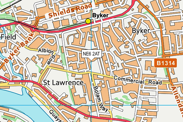 NE6 2AT map - OS VectorMap District (Ordnance Survey) NE6 2AT map - OS VectorMap District (Ordnance Survey)