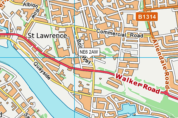NE6 2AW map - OS VectorMap District (Ordnance Survey) NE6 2AW map - OS VectorMap District (Ordnance Survey)