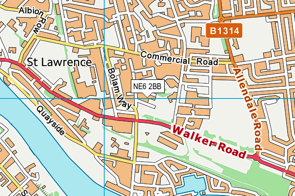 NE6 2BB map - OS VectorMap District (Ordnance Survey) NE6 2BB map - OS VectorMap District (Ordnance Survey)