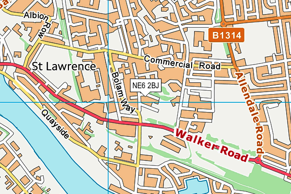 NE6 2BJ map - OS VectorMap District (Ordnance Survey) NE6 2BJ map - OS VectorMap District (Ordnance Survey)