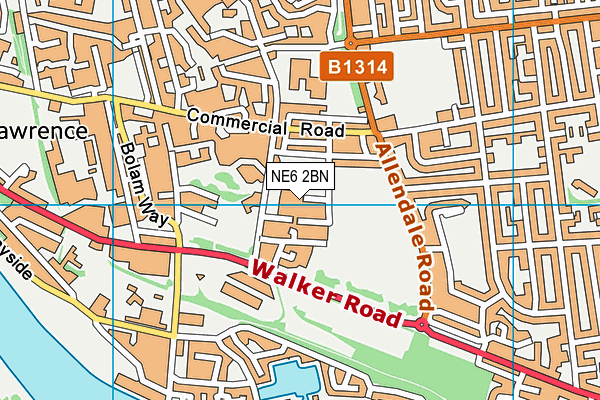 NE6 2BN map - OS VectorMap District (Ordnance Survey) NE6 2BN map - OS VectorMap District (Ordnance Survey)