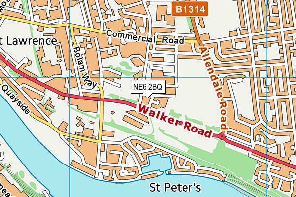NE6 2BQ map - OS VectorMap District (Ordnance Survey) NE6 2BQ map - OS VectorMap District (Ordnance Survey)