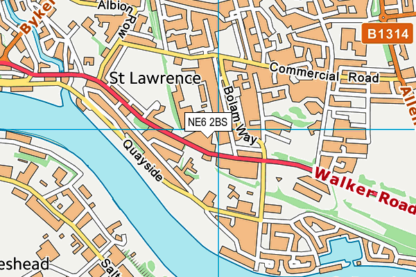 NE6 2BS map - OS VectorMap District (Ordnance Survey) NE6 2BS map - OS VectorMap District (Ordnance Survey)