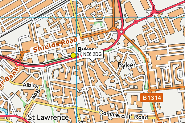 NE6 2DG map - OS VectorMap District (Ordnance Survey) NE6 2DG map - OS VectorMap District (Ordnance Survey)