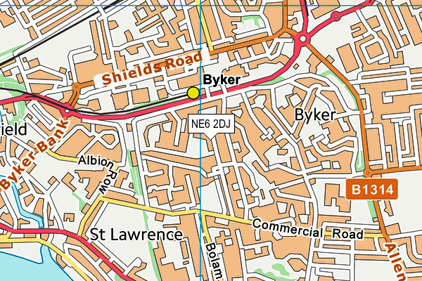 NE6 2DJ map - OS VectorMap District (Ordnance Survey) NE6 2DJ map - OS VectorMap District (Ordnance Survey)