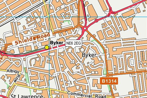 NE6 2EG map - OS VectorMap District (Ordnance Survey) NE6 2EG map - OS VectorMap District (Ordnance Survey)