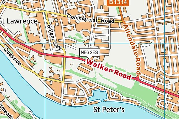 NE6 2ES map - OS VectorMap District (Ordnance Survey) NE6 2ES map - OS VectorMap District (Ordnance Survey)
