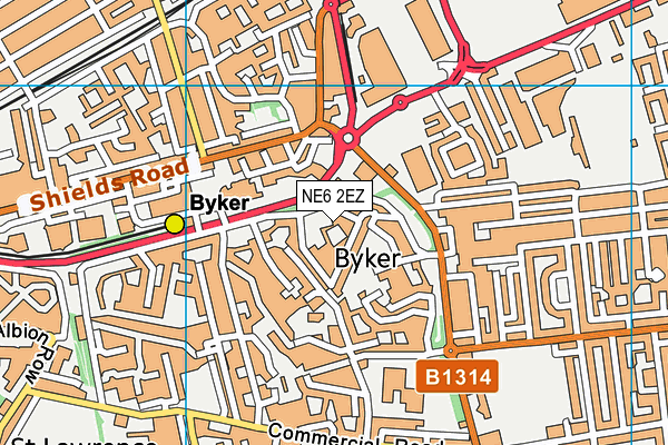 NE6 2EZ map - OS VectorMap District (Ordnance Survey) NE6 2EZ map - OS VectorMap District (Ordnance Survey)